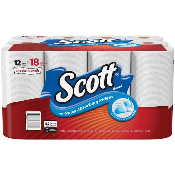 KimberlyClark Professional Scott ChooseASheet Paper Towels, White